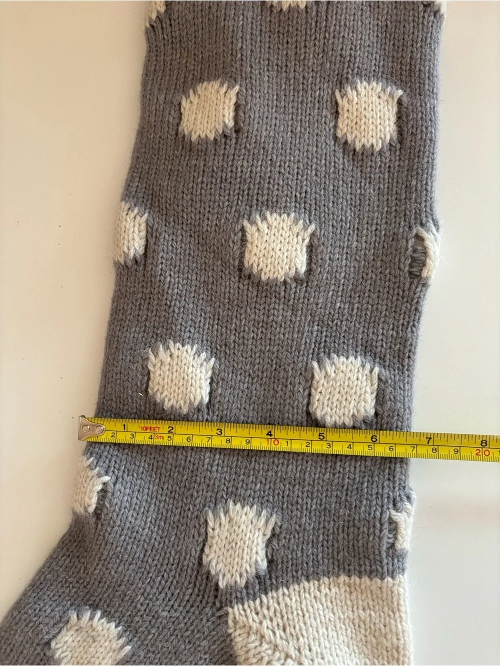 Pottery Barn Dad Embroidered Gray Polka Dot Stocking